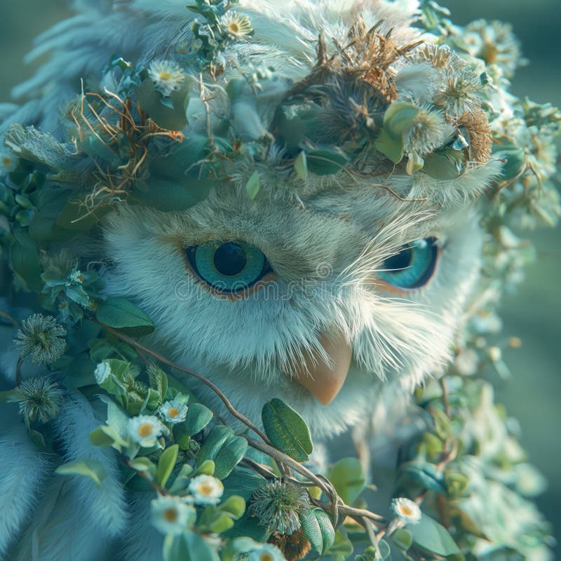 Owl wallpaper. Owl poster royalty free illustration