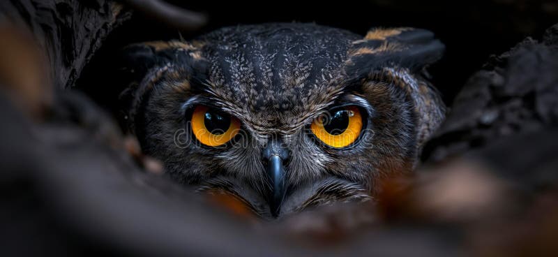 Owl wallpaper. Owl poster stock illustration