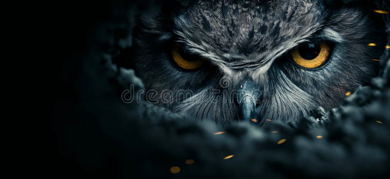 Owl wallpaper. Owl poster royalty free illustration