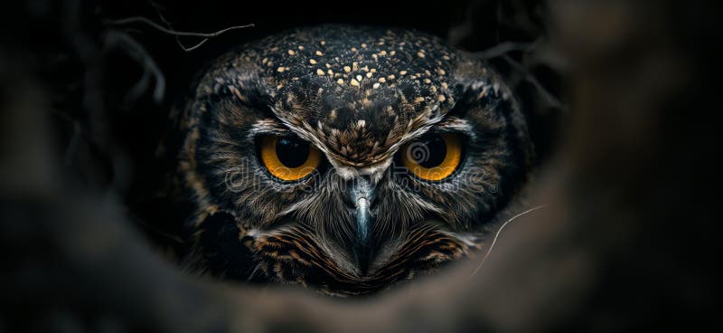 Owl wallpaper. Owl poster stock illustration