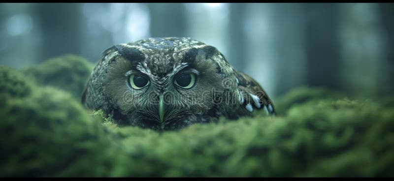 Owl wallpaper. Owl poster vector illustration