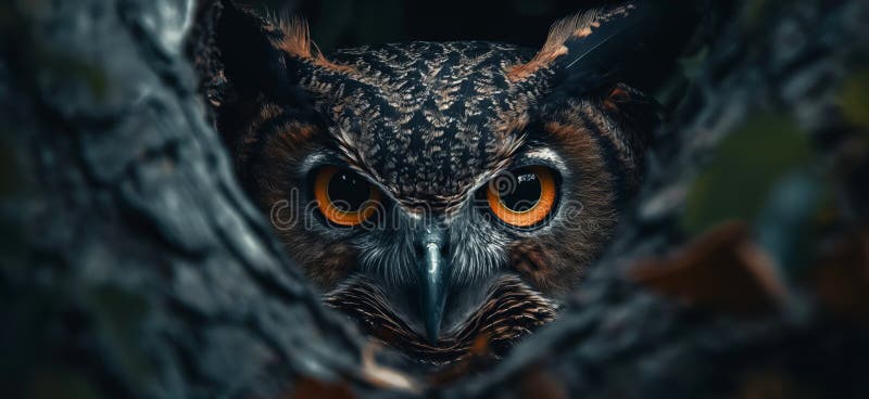 Owl wallpaper. Owl poster stock illustration