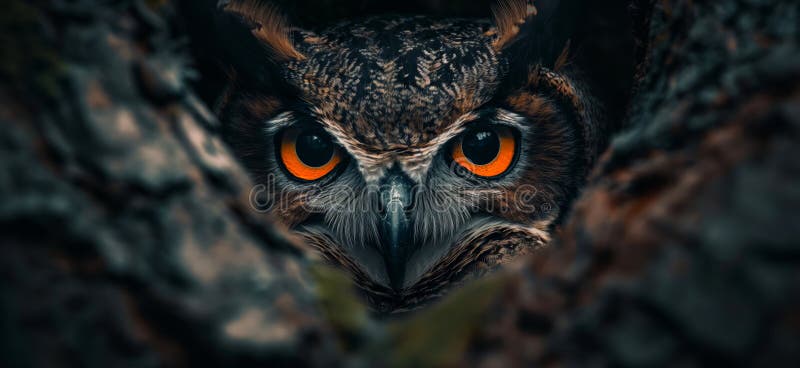 Owl wallpaper. Owl poster royalty free illustration
