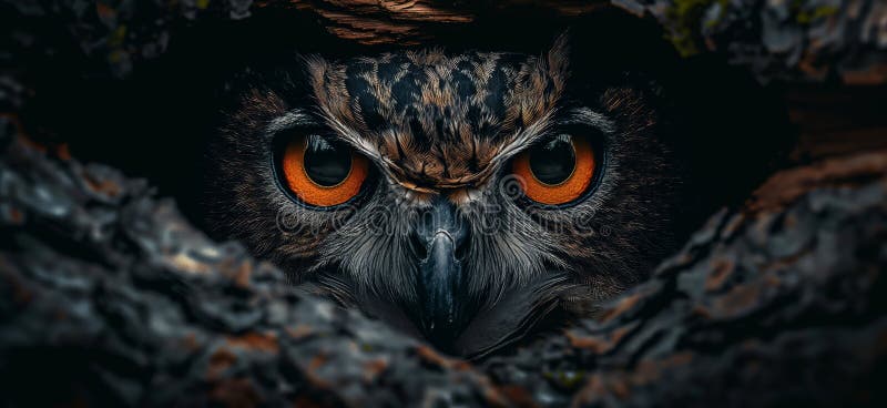 Owl wallpaper. Owl poster vector illustration