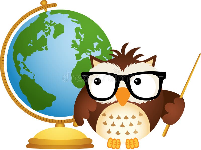 Download Owl Teacher with Globe stock vector. Illustration of ...