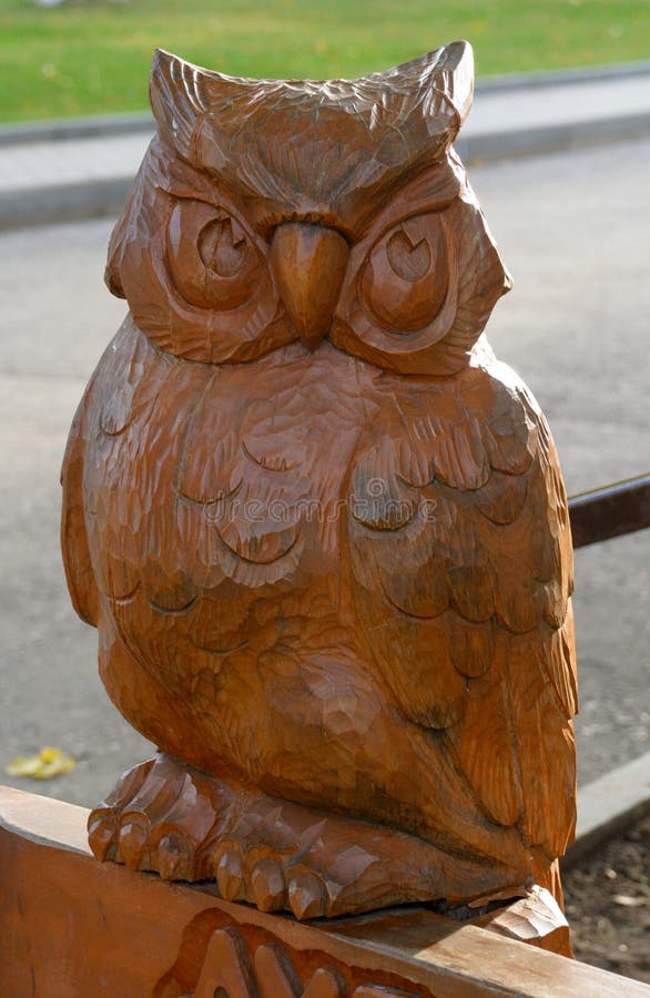 Owl Wood Carving in Moscow