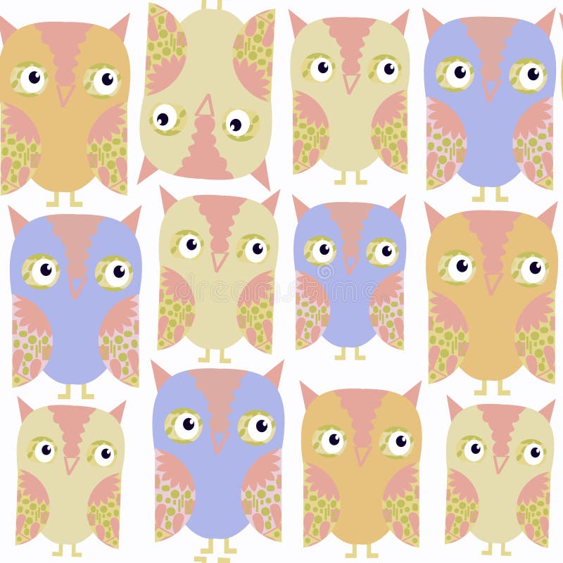 Owls abstract nature seamless pattern. It is located in swatch m vector illustration