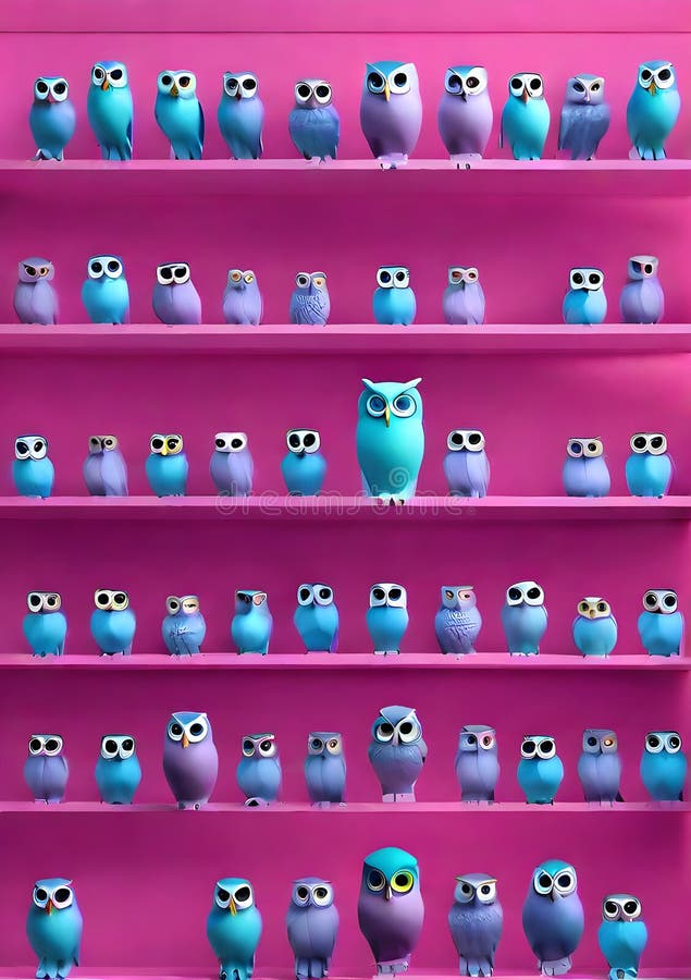 Bufnițe de fond cu chilot volumetric stock illustration