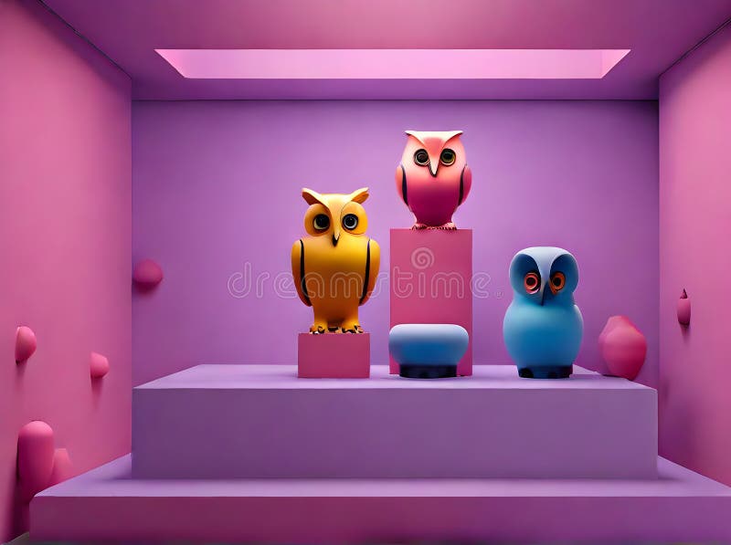 Bufnițe de fond cu chilot volumetric stock illustration