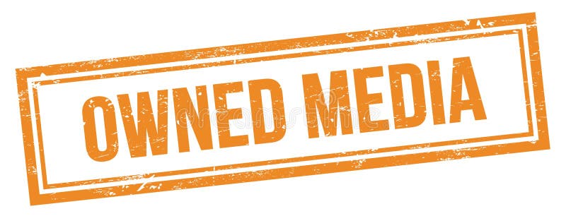 OWNED MEDIA text on orange grungy vintage stamp vector illustration