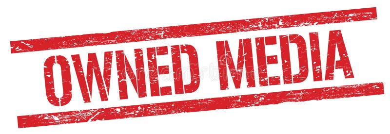 OWNED MEDIA text on red grungy rectangle stamp royalty free illustration