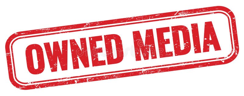 OWNED MEDIA text on red grungy stamp royalty free illustration