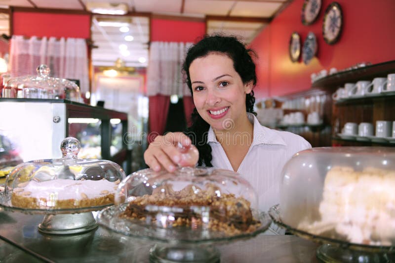Owner of a cake store stock images Owner of a cake store stock images