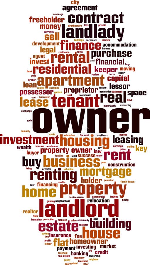 Owner Word 3d Gold Crown Home Property Control Stock Illustration