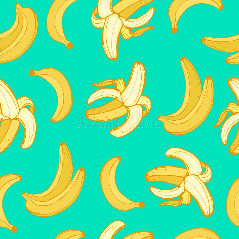 Owoc bananowi bezszwowi wzory wektorowi royalty ilustracja Owoc bananowi bezszwowi wzory wektorowi royalty ilustracja