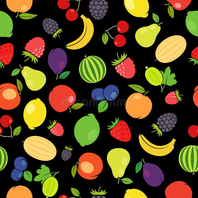 Owoc kolorowy bezszwowy wzór ilustracji Owoc kolorowy bezszwowy wzór ilustracji