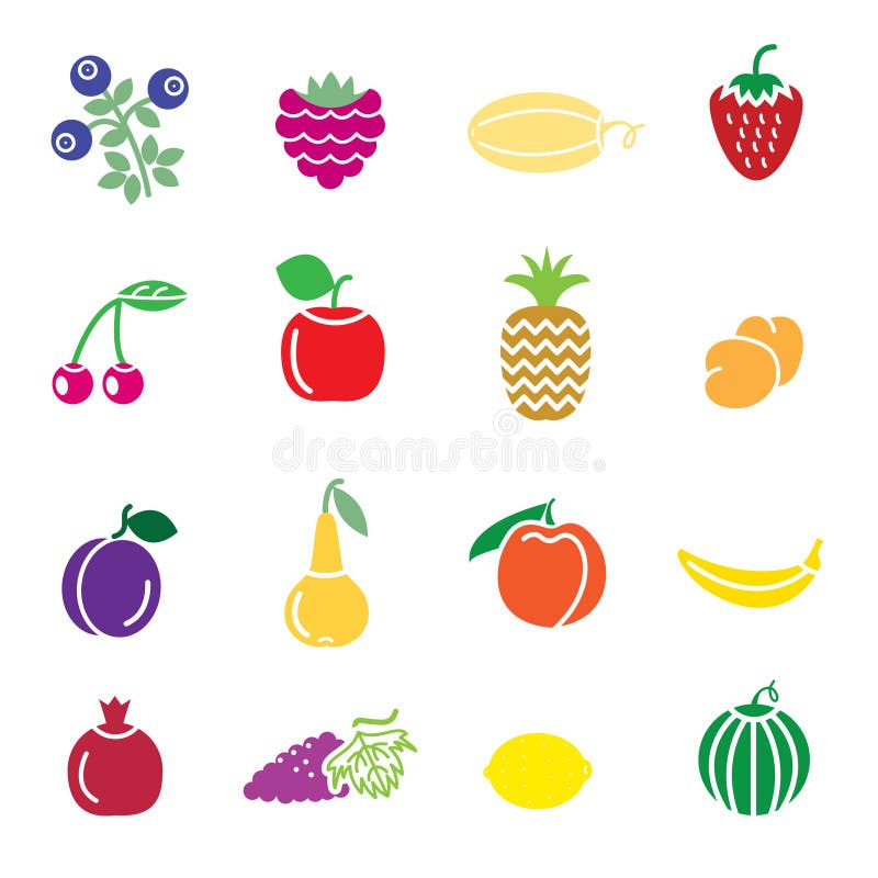 Owocowe ikony ilustracja wektor Owocowe ikony ilustracja wektor
