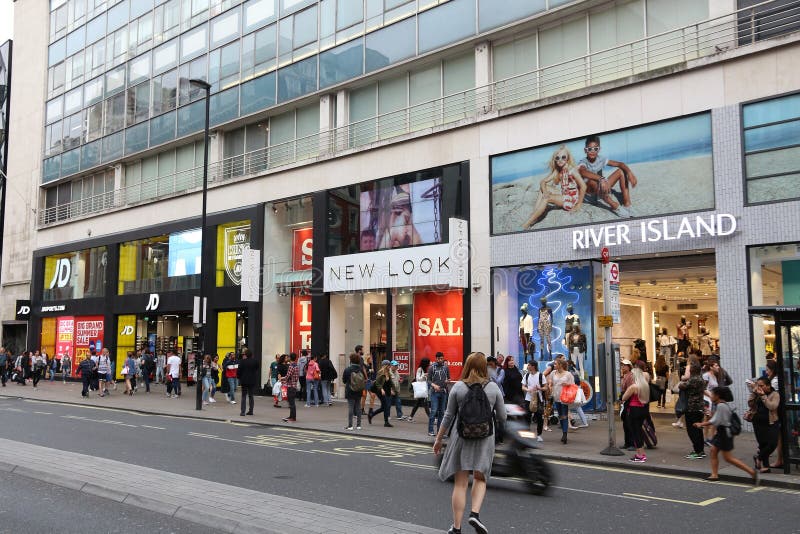 Oxford Street shops editorial stock photo. Image of business - 111633658