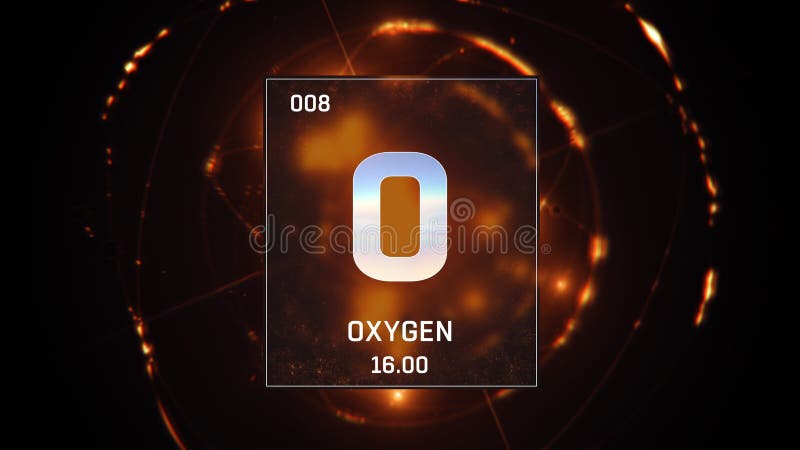 Oxygen As Element 8 of the Periodic Table 3D Animation on Orange Background  Stock Illustration - Illustration of orange, nucleus: 179570026