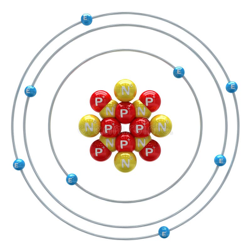 Oxygen Atom on White Background Stock Illustration - Illustration of