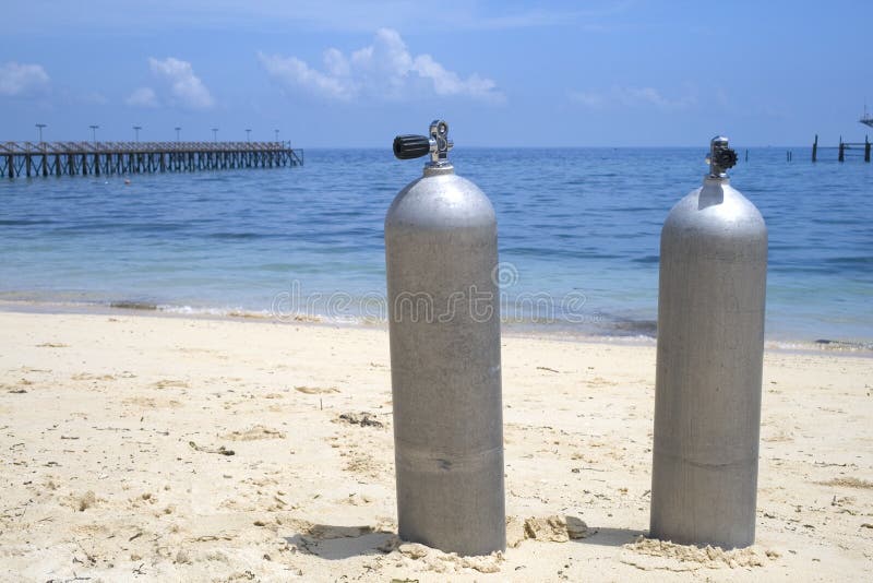 Oxygen Diving Tanks stock image. Image of breathing, diving 5352579