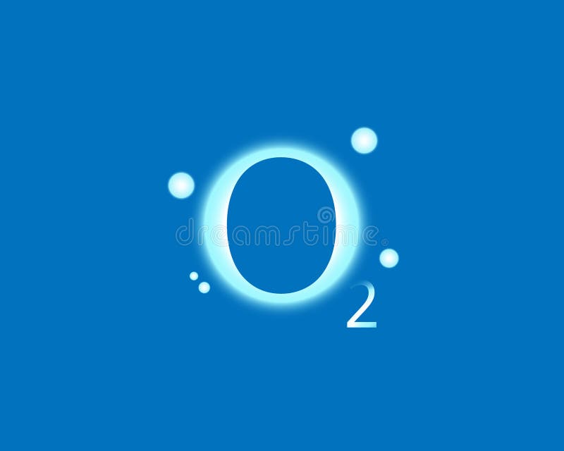 Oxygen Molecule in Glowing Blue Scientific Representation vector. Oxygen molecule blue vectors
