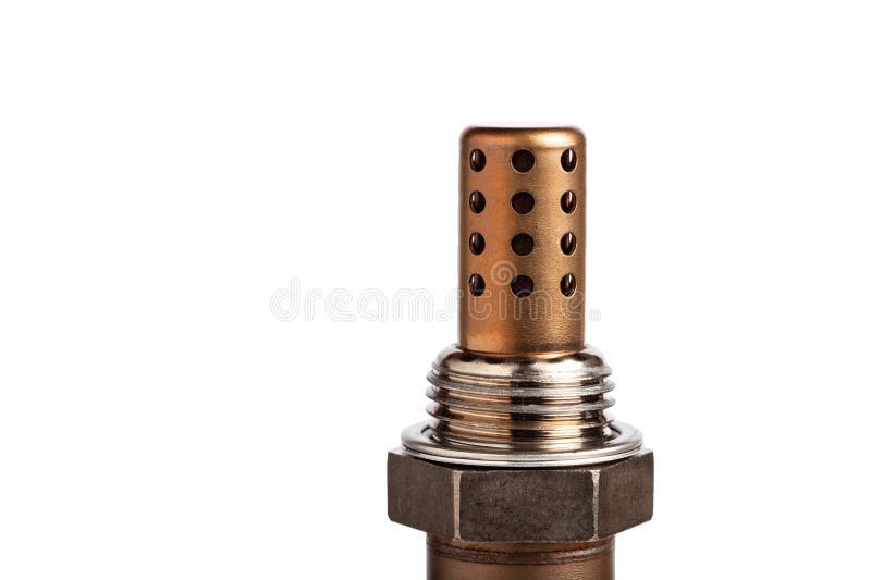 Oxygen sensor close up for gasoline and diesel engines isolated on white background. lambda probe is reliable royalty free stock photos
