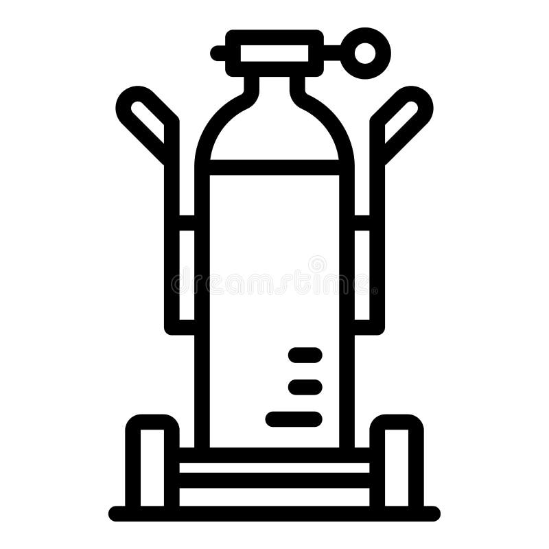 Oxygen Tank Cart Icon Outline Vector. Portable Equipment Stock Vector ...