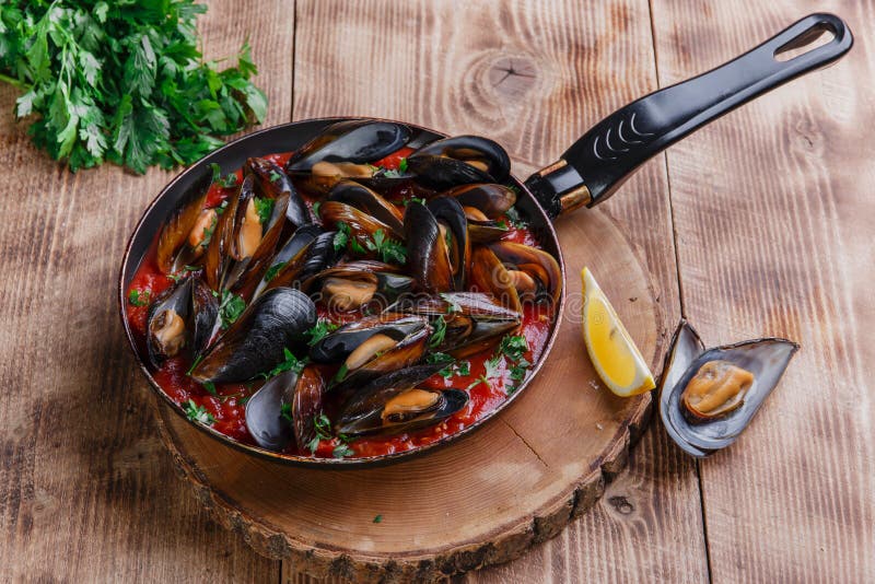 Oyster Mussels in Red Sauce Stock Photo Image of lunch, food 56309312