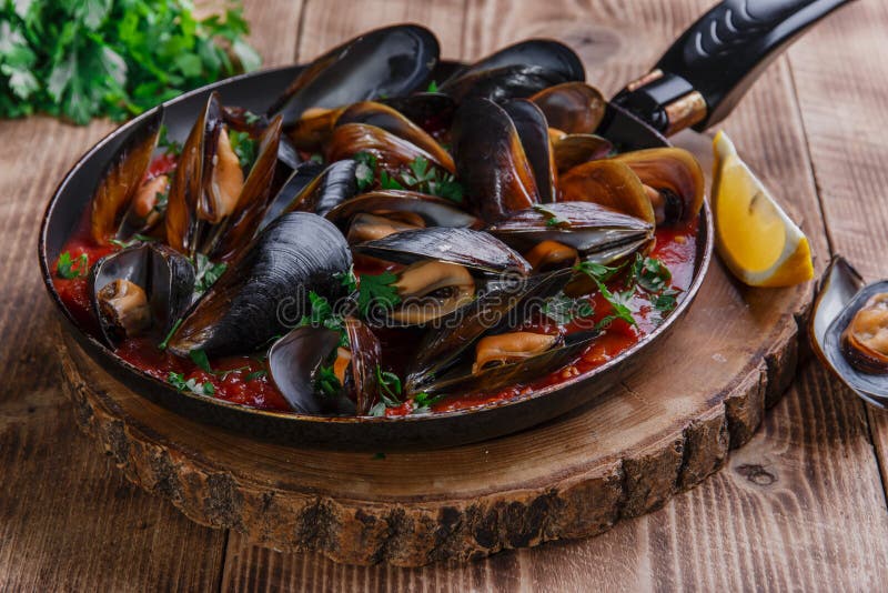 Oyster Mussels in Red Sauce Stock Photo Image of seafood, healthy