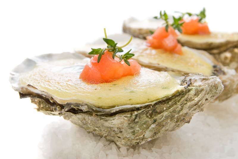 Oysters with sauce