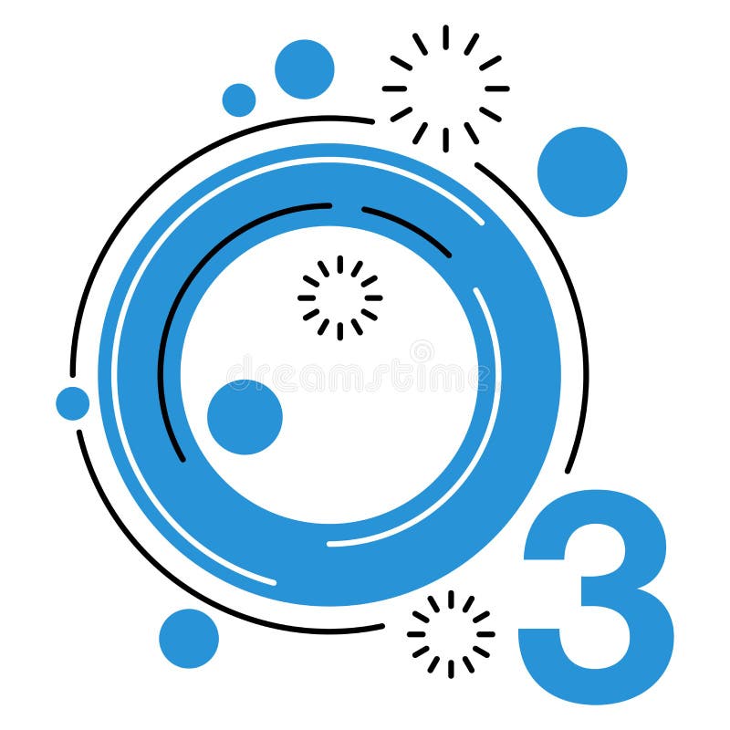 Ozone flat icon - greenhouse gas with O3 formula vector illustration