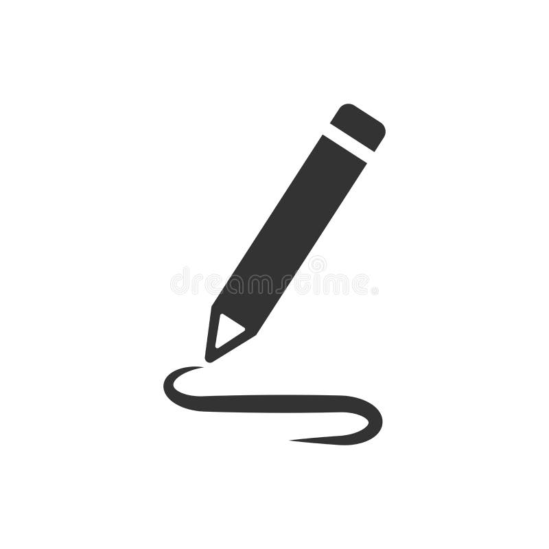 Ołówkowa notepad ikona w mieszkanie stylu Dokument pisze wektorowej ilustracji na białym odosobnionym tle Pióra rysunkowy bizneso ilustracji