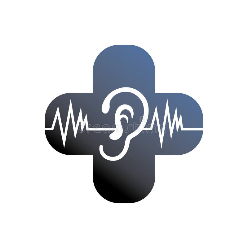 oído y diagnosticar el desain y el vector del logotipo de la salud ilustración del vector oído y diagnosticar el desain y el vector del logotipo de la salud ilustración del vector