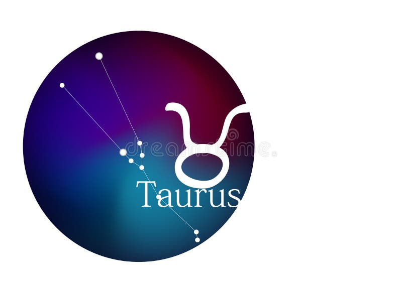Zodiac sign Taurus for horoscope, constellation and symbol in round frame vector illustration Zodiac sign Taurus for horoscope, constellation and symbol in round frame vector illustration