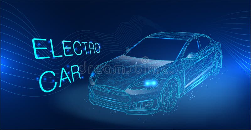 Electric car illustration. Eco, electro auto concept royalty free illustration Electric car illustration. Eco, electro auto concept royalty free illustration