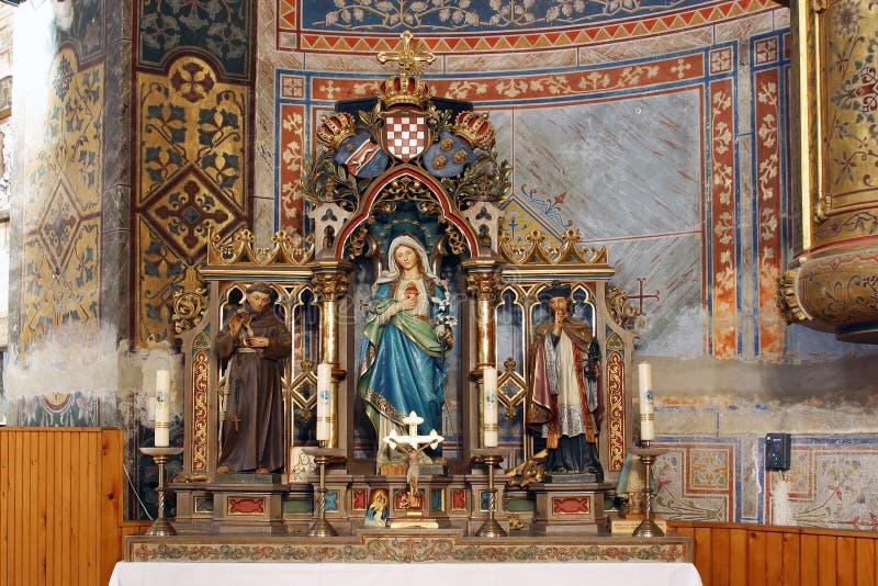 Ołtarz niepokalanego serca maryi w kościele świętego josefa w karcziscaron no polje croatia