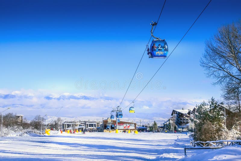 Ośrodek narciarski bansko bulgaria panorama obrazy stock