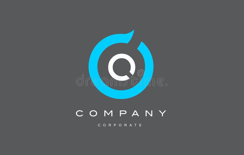 O信件字母表蓝色圈子商标传染媒介设计 向量例证