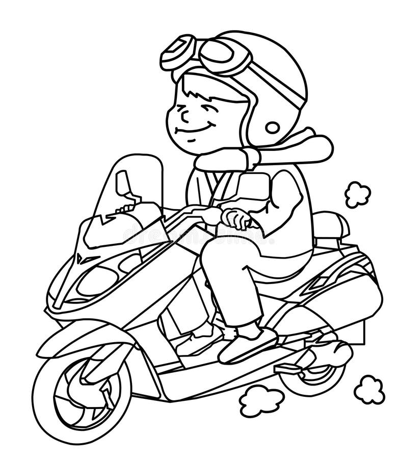 Entregue O Estilo Da Tração De Uma Ilustração Nova Da Motocicleta