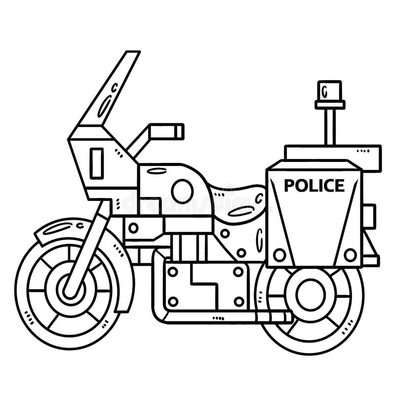 Página De Coloração De Motocicletas Da Polícia Para Crianças