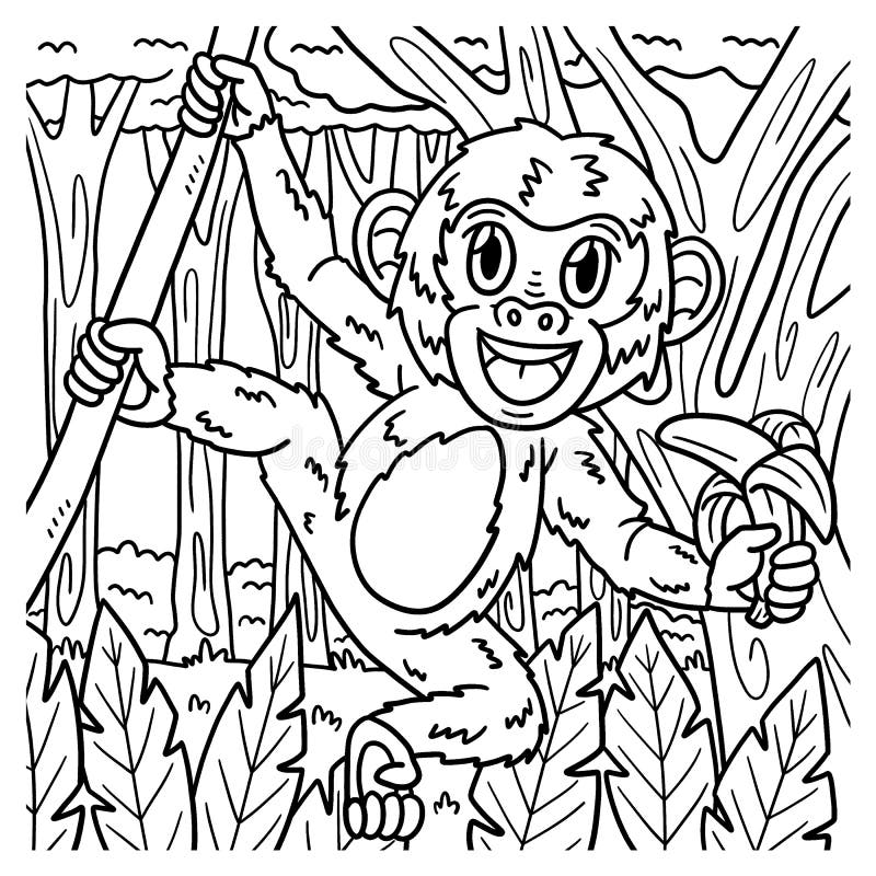 macaco para colorir isolado para crianças 5162658 Vetor no Vecteezy