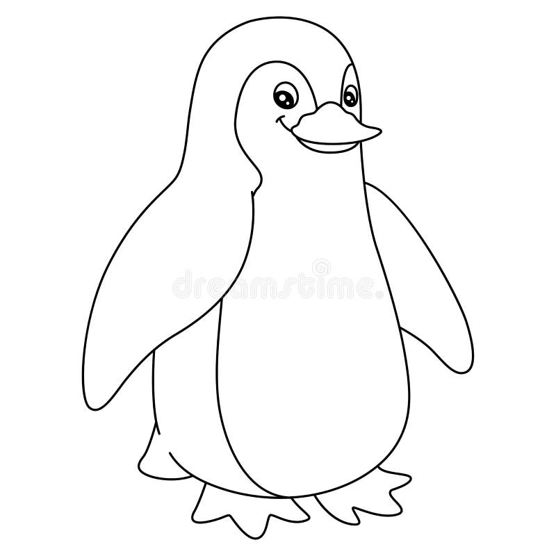 Ilustração vetorial do pinguim dos desenhos animados. para crianças desenho.  Crianças educativas esboço jogo de pintura . imagem vetorial de ArnyGFX©  184374498