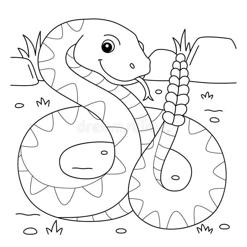 Desenho de cobra para colorir animal. Réptil cobra - Desenhos Para