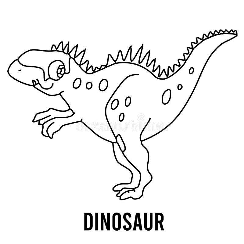 página para colorir simples. dinossauro engraçado, jogo educativo para  crianças em idade pré-escolar 4569527 Vetor no Vecteezy