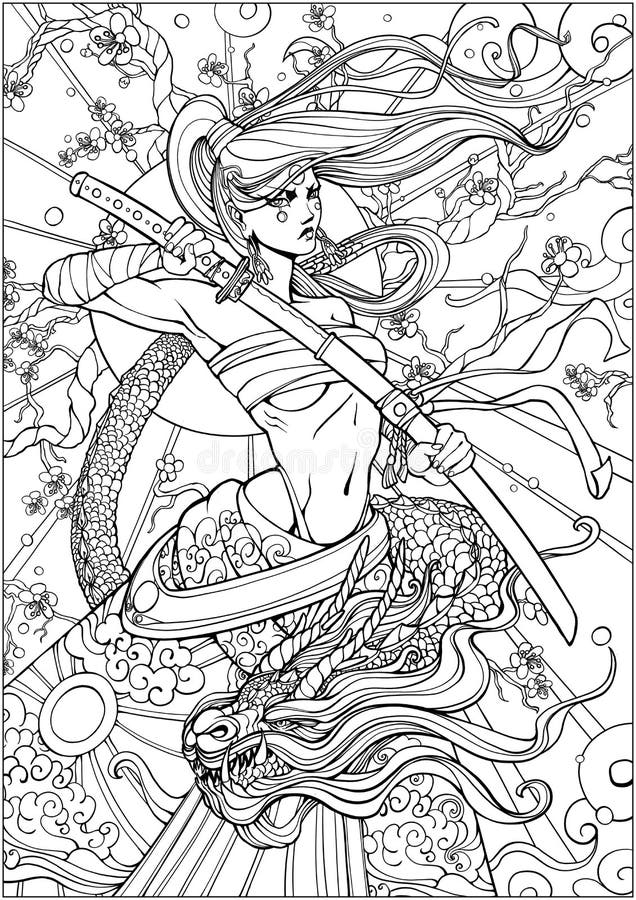 Desenho de Samurai adulto para Colorir - Colorir.com