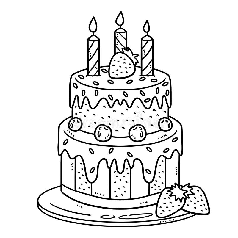 desenho de bolo para colorir de comida doce para crianças 17197960 Vetor no  Vecteezy