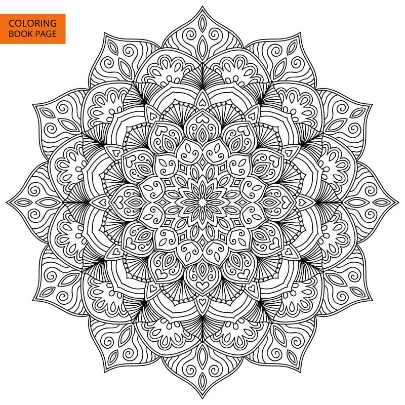 Desenho de Mandala de flor simples para Colorir - Colorir.com