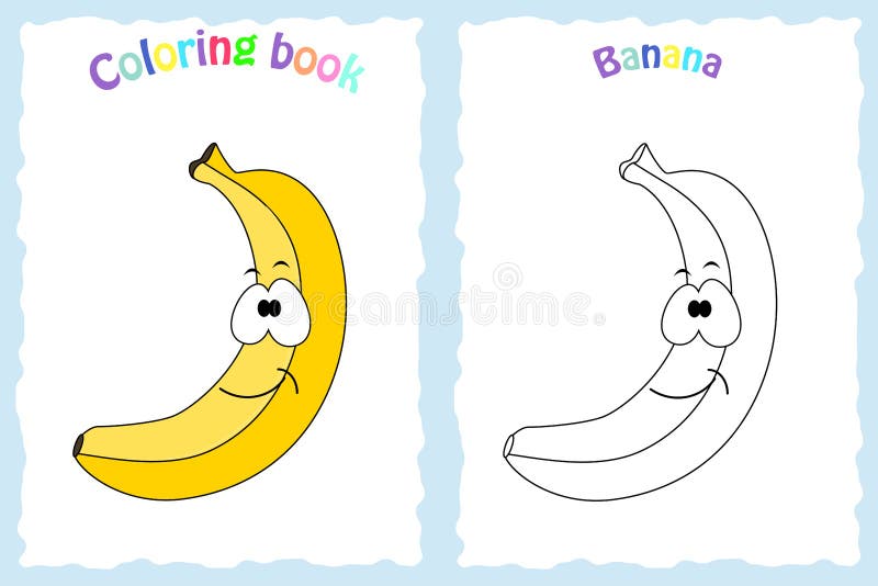 Página para colorir com banana para crianças