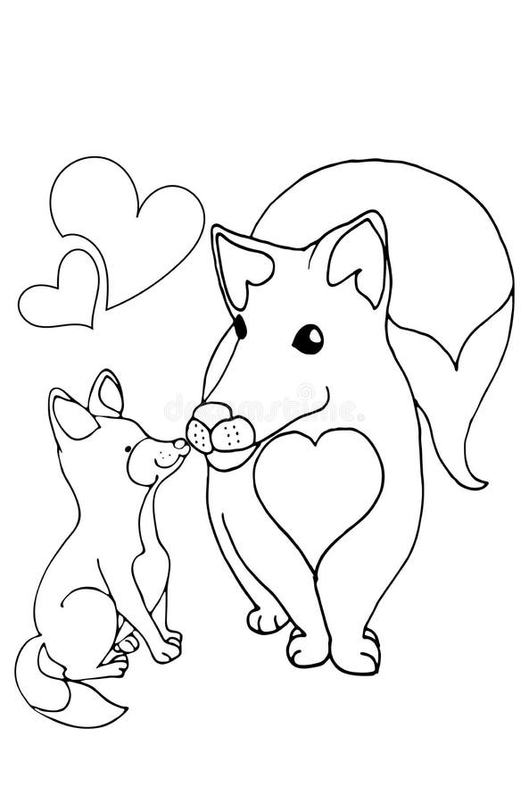 Raposa com bonitos padrões - Raposas - Coloring Pages for Adults